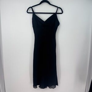 Janette Glitter VTG 90s Y2K Lettuce Hem Spaghetti Strap Midi Dress